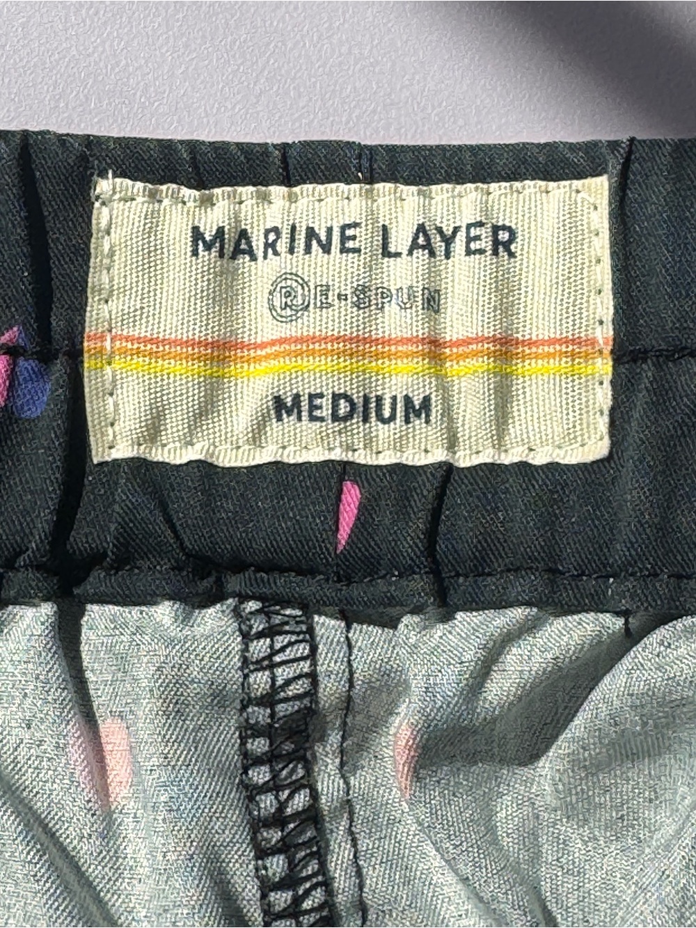 Marine Layer Re-Spun Holiday 2021 Card Print Pants Medium - Picture 2 of 9